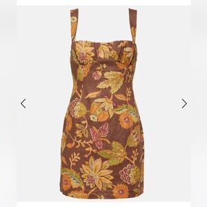 SIR THE LABEL FLORAL LINEN MINI DRESS